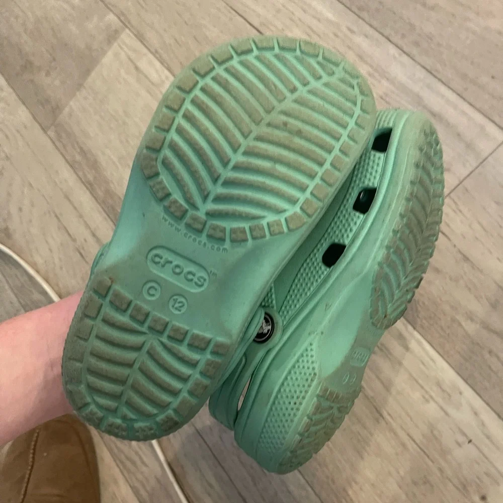 Kids toddler crocs mint green 12c